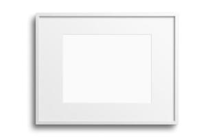 110 Weiß Landschaft Bild Rahmen Attrappe, Lehrmodell, Simulation isoliert auf ein transparent Hintergrund foto
