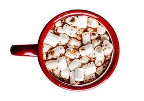 1694 rot Tasse mit Marshmallows isoliert auf ein transparent Hintergrund foto