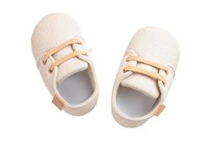 4247 Beige Baby Schuhe isoliert auf ein transparent Hintergrund foto