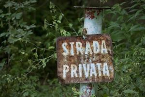 Privat Straße Zeichen im Italienisch foto