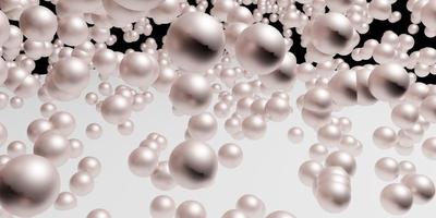 glänzend Bälle mit. glänzend Luftblasen im leeren Raum. abstrakt Komposition mit chaotisch schwebend Kugeln. 3d Rendern foto