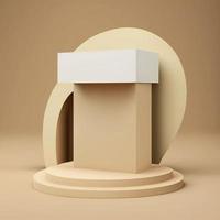 minimalistisch Podium Bühne Attrappe, Lehrmodell, Simulation mit ein Beige Farbe planen. foto