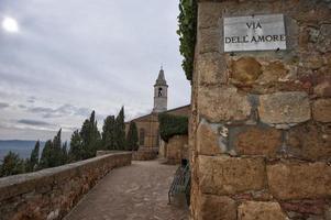 Liebe Straße im pienza Toskana mittelalterlich Stadt, Dorf foto