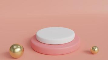 Sanft Rosa und Weiß realistisch 3d Zylinder Sockel Podium im Pastell- foto