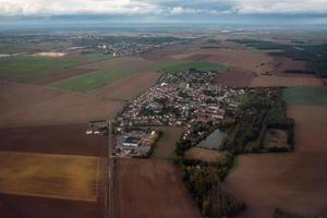 Frankreich Paris Region bewirtschaftet Felder Antenne Aussicht foto