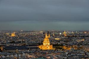 paris luftbild stadtbild bei nacht foto