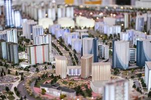 Miniatur von ein Stadt mit Wohn Gebäude foto