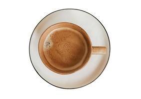 2023 Weiß Teller und Tasse mit Kaffee isoliert auf ein transparent Hintergrund foto