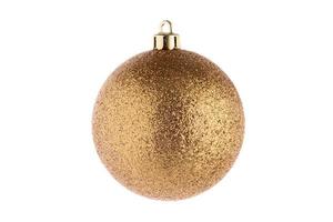 6765 Gold Weihnachten Ball isoliert auf ein transparent Hintergrund foto