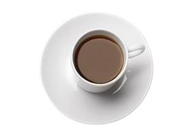 2099 Weiß Teller und Tasse mit Kaffee isoliert auf ein transparent Hintergrund foto
