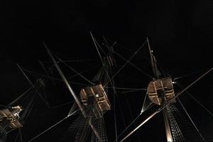 Amsterdam Kanal Schiff Schiff Museum beim Nacht foto