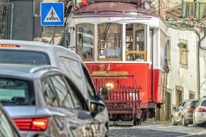 Lissabon Kabel Auto traditionell Wagen foto