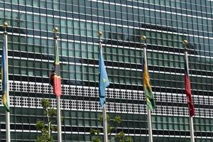 New York, Usa - 25. Mai 2018 Gebäude der Vereinten Nationen Außenansicht foto