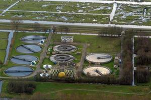 Wasser Behandlung Fabrik Antenne Aussicht foto