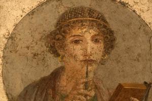 neapel, italien - 1. februar 2020 - pompei ruinen gemälde und mosaik foto
