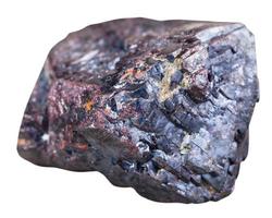 rot Cuprit Mineral Stein isoliert auf Weiß foto