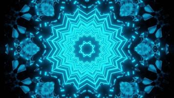blaue Blumen 3d Kaleidoskop-Designillustration für Hintergrund oder Textur foto