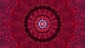 rote und blaue florale 3D-Kaleidoskop-Designillustration für Hintergrund oder Textur foto