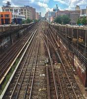 U-Bahn-Gleise auf der oberen Ostseite von Manhattan, New York City foto