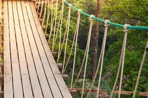 Hängebrücke, Gehweg zum Abenteuerlichen, Querweg zur anderen Waldseite foto