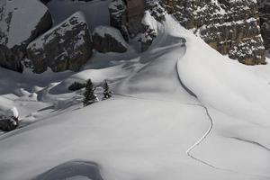 Dolomiten riesige Panoramablick in der Winterschneezeit foto