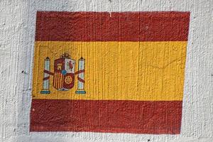 Spanien Flagge auf ein Mauer foto