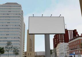 3D-Mockup-leere Plakatwand in der Innenstadt foto