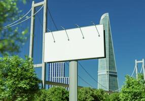 3D-Mockup-leere Plakatwand in der Innenstadt foto