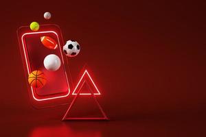 3D-Fußball-Objektdesign. realistische Wiedergabe. abstrakter futuristischer hintergrund. 3D-Darstellung. Konzept der Bewegungsgeometrie. Grafik des Sportwettbewerbs. Inhalt von Turnierspielwetten. Fußballelement. foto