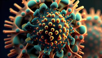 Nahansicht von covid 19 Virus Bakterien foto