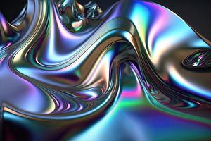 metallisch holographisch wellig Stoff foto
