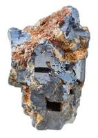 Kristalle von Galena Mineral Stein isoliert auf Weiß foto