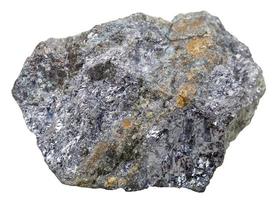 Galena Mineral Stein mit Chalkopyrit isoliert foto