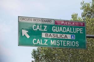 Mexiko Stadt Guadalupe Basilika Straße Zeichen foto