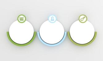 Infografik Vorlage mit Symbole und 3 Optionen oder Schritte. Geschäft Kreis Vorlage mit zum Prozess Diagramm, Präsentationen, Arbeitsablauf Layout, foto