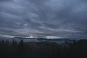 nadelwald und berge landschaft reise ruhige landschaft foto