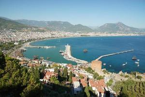 Luftaufnahme der Stadt Alanya in Antalya, Türkei foto