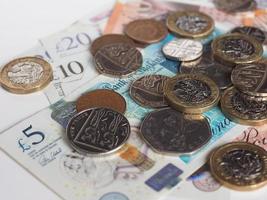 Pfund Münzen und Banknoten vereinigt Königreich Währung foto