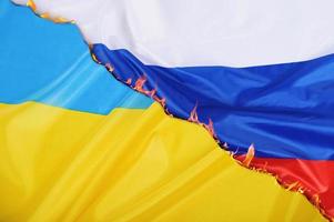 Hintergrund von Ukraine Land Flagge mit Wind bewirken foto