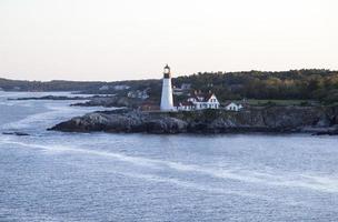 Maine Portland Kopf Licht Leuchtturm beim Dämmerung foto