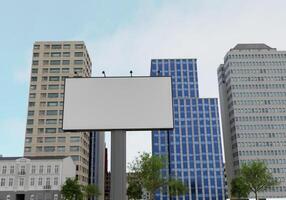 3D-Mockup-leere Plakatwand in der Innenstadt foto