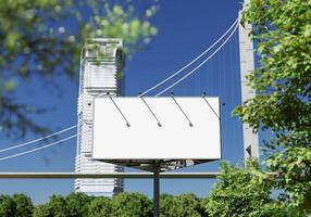 3D-Mockup-leere Plakatwand in der Innenstadt foto