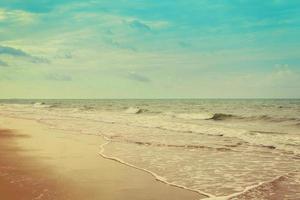 tropisch Strand Seelandschaft im Sommer- mit Jahrgang getönt. foto