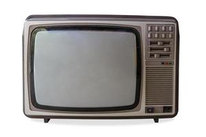 Jahrgang Fernsehen auf isoliert Weiß mit Ausschnitt Weg. foto