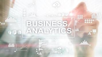 Business Analytics-Konzept auf Doppelbelichtungshintergrund. foto