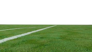 Rasen Spielplatz von ein Fußball Stadion mit Signale. 3d machen foto
