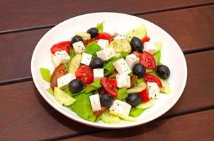 griechisch Salat Zutaten Nahaufnahme. hoch Qualität Foto