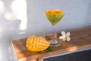 Mango-Klebreis-Dessert foto