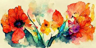 Aquarell Blumen Kontrast bunt Illustration Design foto