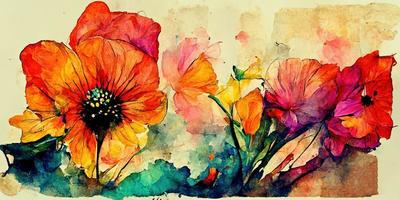 Aquarell Blumen Kontrast bunt Illustration Design foto